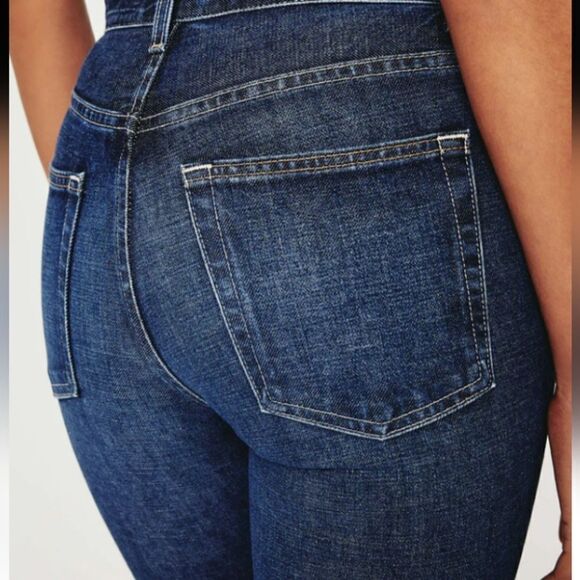 AG Contour 360 Alexxis Boot Cut Jean high rise raw hem dark blue new size 22 - Picture 14 of 14